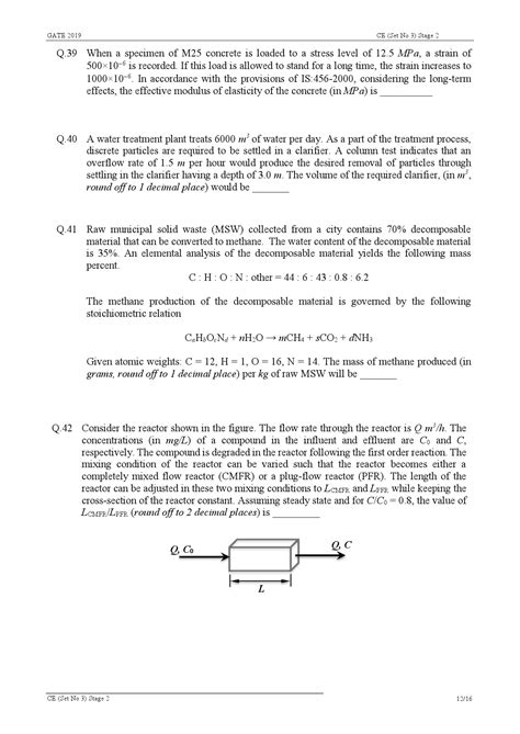 GATE Exam Question Paper 2019 Civil Engineering Set 3-Civil Engineering ...