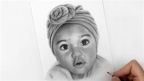 How to Draw a Baby Girl Portrait Drawing with Graphite Pencils - Sketch to Shading - YouTube