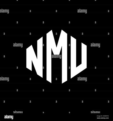 NMU letter logo design with polygon shape. NMU polygon and cube shape ...