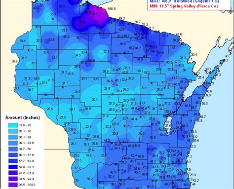 Snow Depth Map Wisconsin | Tourist Map Of English