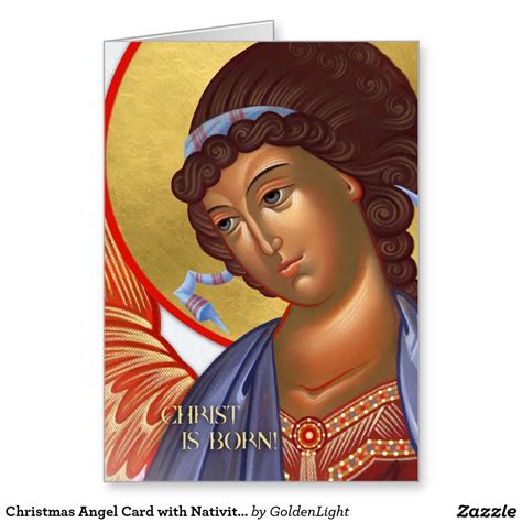 Christmas Angel Card with Nativity scene inside | Zazzle.com ...