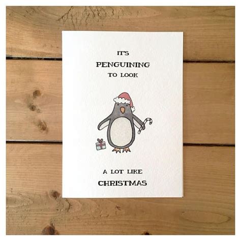 Penguin Christmas Card // christmas card holiday card cute | Etsy ...