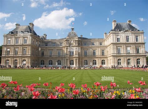 French Senate building, Palais du Luxembourg in the 6th arrondissement of Paris, France Stock ...