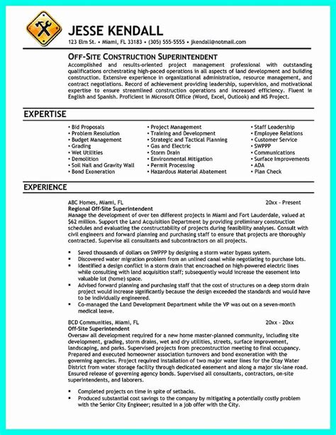 √ 25 Construction Manager Resume Template in 2020 (With images ...