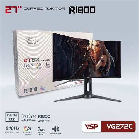 Màn hình cong VSP VG272C (27 inch FHD/ 165Hz/ ESport Gaming)