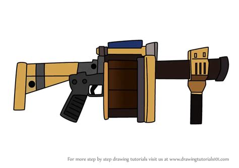 Learn How to Draw Grenade Launcher from Fortnite (Fortnite) Step by Step : Drawing Tutorials