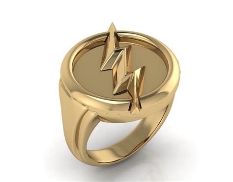 14K Yellow Gold Lightning Bolt Ring - Golden Creations