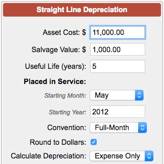 Straight Line Depreciation Calculator