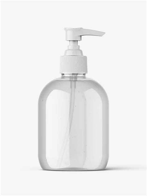 Clear bottle with pump dispenser mockup - Smarty Mockups