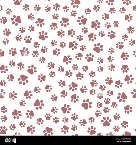 Seamless pet paw pattern background. Dog or cat paw wallpaper illustration footprint Stock ...