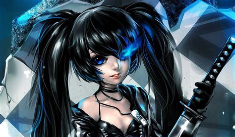 1080P free download | Black Rock Shooter, vocaloid, original, black star shooter, punk girl, emo ...