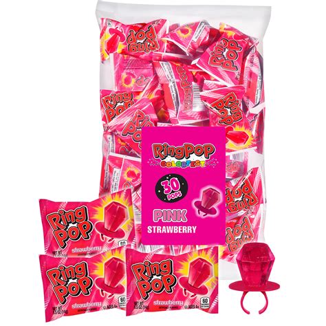 Buy Ring Pop Colorfest Pink Strawberry Bulk Halloween Candy - 30 Ct ...