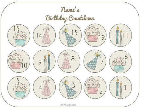 Free Printable Birthday Countdown | Customize Online