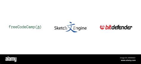 Sketch Engine, FreeCodeCamp, Bit Defender .Editorial vector logo ...