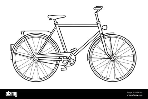 Classic bicycle outline drawing - stock illustration Stock Vector Image & Art - Alamy