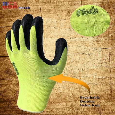 Work Gloves with Textured Firm Grip Coating LARGE SIZE -8 Pack | A & H ...