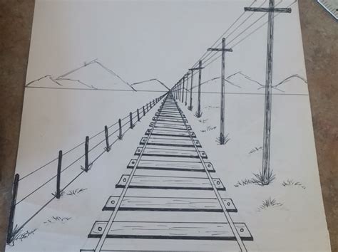 Train Perspective Drawing at GetDrawings | Free download