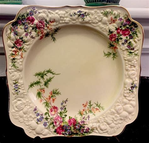 Vintage CROWN DUCAL FLORENTINE ~ Rosalie ~ Square Sandwitch Plate ...