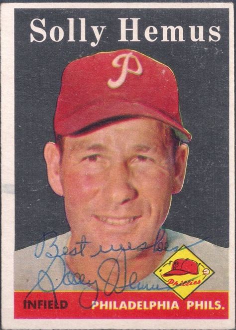 1958 Topps Solly Hemus autograph | Phillies baseball, Baseball cards ...