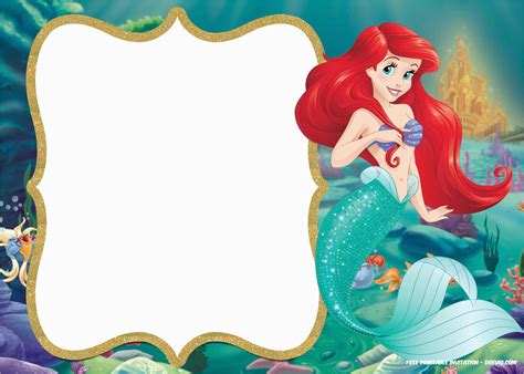 Blank Little Mermaid Invitation Template