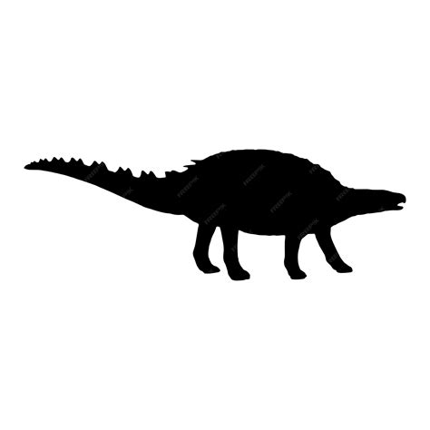 Premium Vector | Vector black minmi ankylosaurus silhouette dinosaur isolated on white background