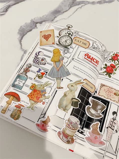 Alice Wonderland Stickers, Vintage Stickers, Alice Stickers, Junk ...