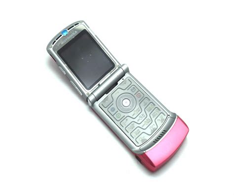 Motorola V3 Razr Sim Free Unlocked Mobile Flip Phone Pink - Baxtros