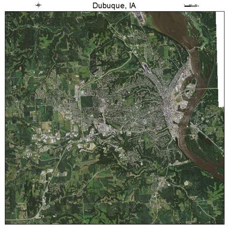 Aerial Photography Map of Dubuque, IA Iowa