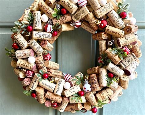 Christmas Cork Wreath Holiday Cork Wreath Wine Cork Wreath Christmas ...