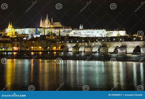 The Charles Bridge at Night Stock Image - Image of bridge, moldau: 26980021