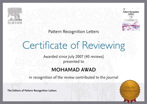 (PDF) Award of Elsevier Pattern Recognition Letters