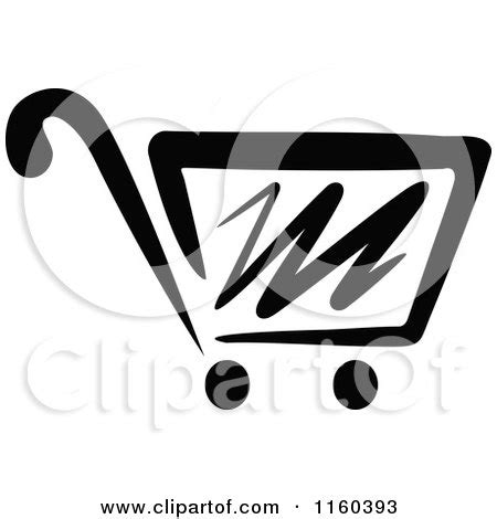 Clipart of a Black and White Shopping Cart Version 7 - Royalty Free ...