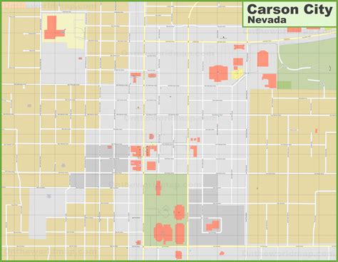 Carson City downtown map - Ontheworldmap.com