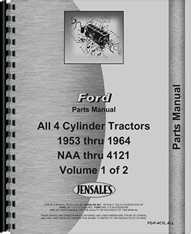 Ford 800 Tractor Parts Manual