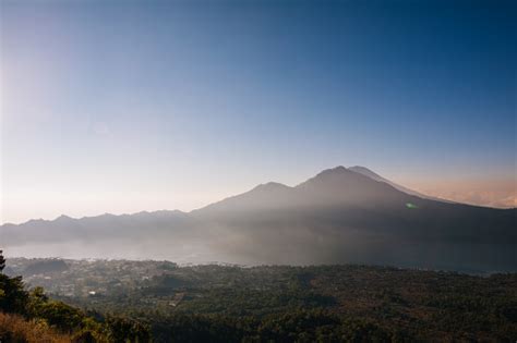 Scenic Java Indonesia Sunrise Behind Mount Merbabu Volcano Landscape Indonesia Stock Photo ...