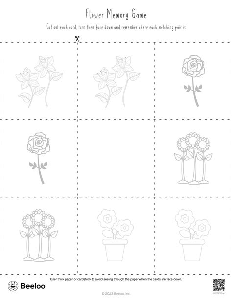 Flower-themed Memory Games • Beeloo Printable Crafts and Activities for ...