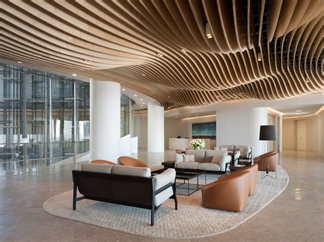 Organic ceiling design at Clayton Utz, Sydney workplace / Bates Smart | Lobby design, Interior ...