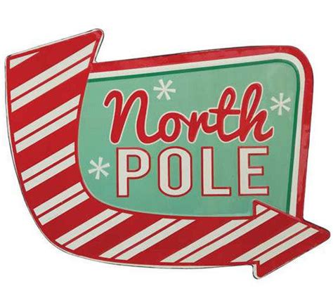 Retro North Pole Sign Points the Way to Santa's Workshop | Christmas ...