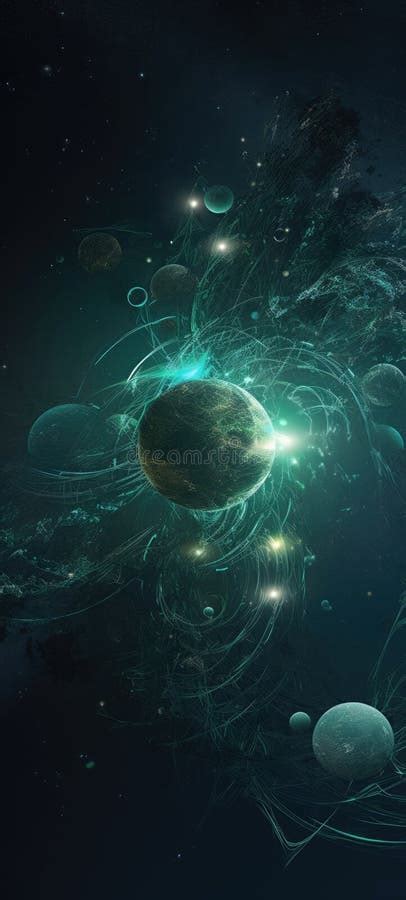 AI Generated Illustration of a Space Art Mobile Wallpaper Stock Illustration - Illustration of ...