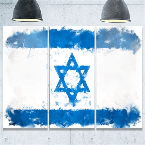 israel flag illustration flag painting canvas print PT8258 – fabuart