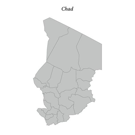 Simple flat Map of Chad with borders 35310138 Vector Art at Vecteezy