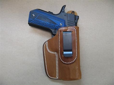 Amazon.com : Colt 1911 Commander 4.25" IWB Leather In The Waistband Conceal Carry Holster CCW ...