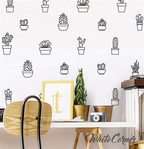 Cactus Wall Decals Cacti Wall Stickers Nursery Decals | Etsy