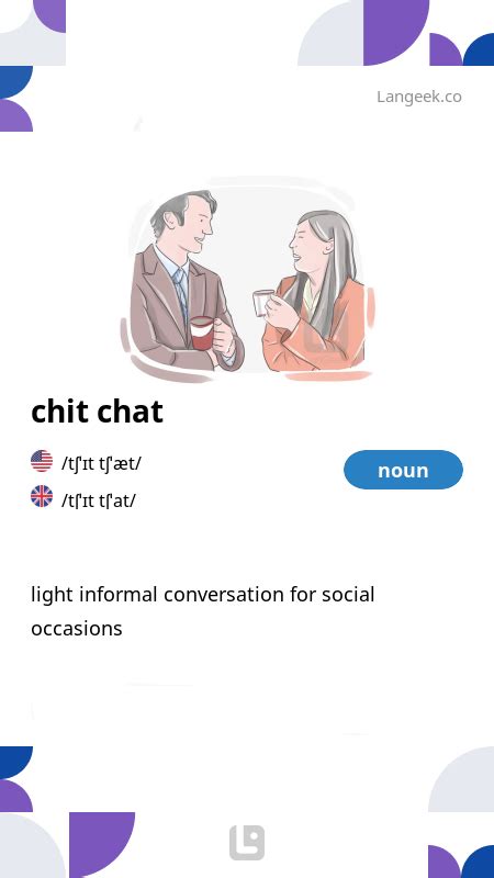 Definition & Meaning of "Chit chat" | Picture Dictionary