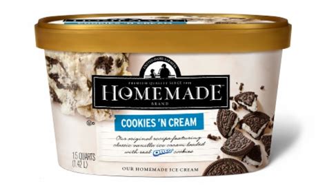 Homemade Brand Cookies 'N Cream Ice Cream Tub, 48 oz - Kroger