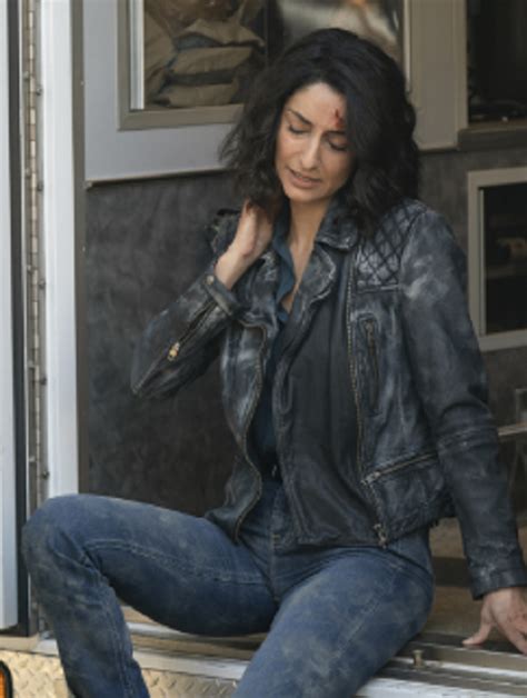 NCIS New Orleans Hannah Khoury Black Quilted Leather Jacket