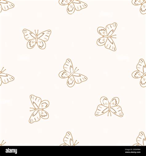 Seamless background butterfly gender neutral pattern. Whimsical minimal earthy 2 tone color ...