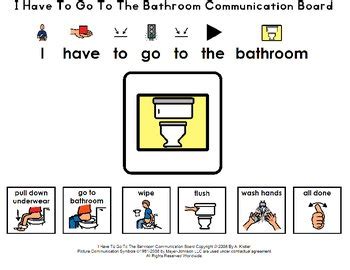 I Have To Go To The Bathroom Communication Board by A. Kistler | TpT