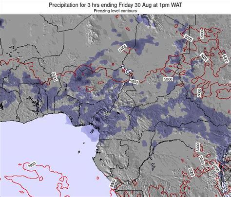 Central African Republic Precipitation for 3 hrs ending Wednesday 21 Jul at 1am WAT