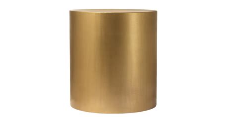 Brushed Gold Metal Round Coffee Table Set 2Pcs CYLINDER 296-CT Meridian Modern – buy online on ...